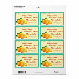 Orange Lemon Marmalade Preserves Canning Jar Label | Zazzle