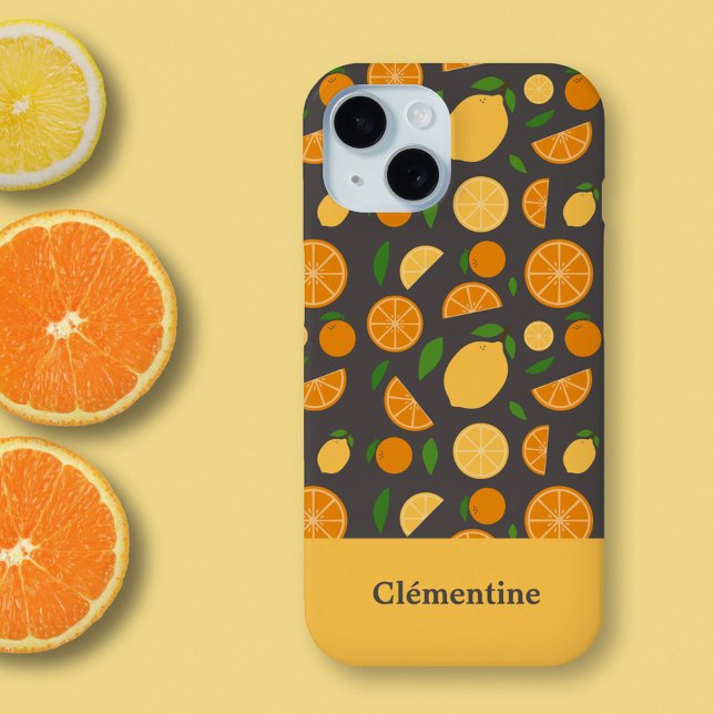 Orange & Lemon Pattern Case-Mate iPhone Case (Orange & Lemon Pattern Phone Case)