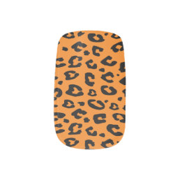 Orange leopard animal print Minx Nail Art wraps