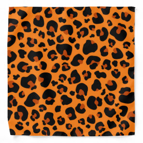 Orange Leopard Cheetah Skin Print Pattern Bandana