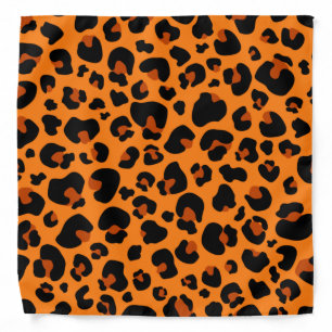 Orange Leopard Cheetah Skin Print Pattern Bandana
