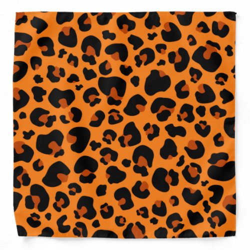 Orange Leopard Cheetah Skin Print Pattern Bandana