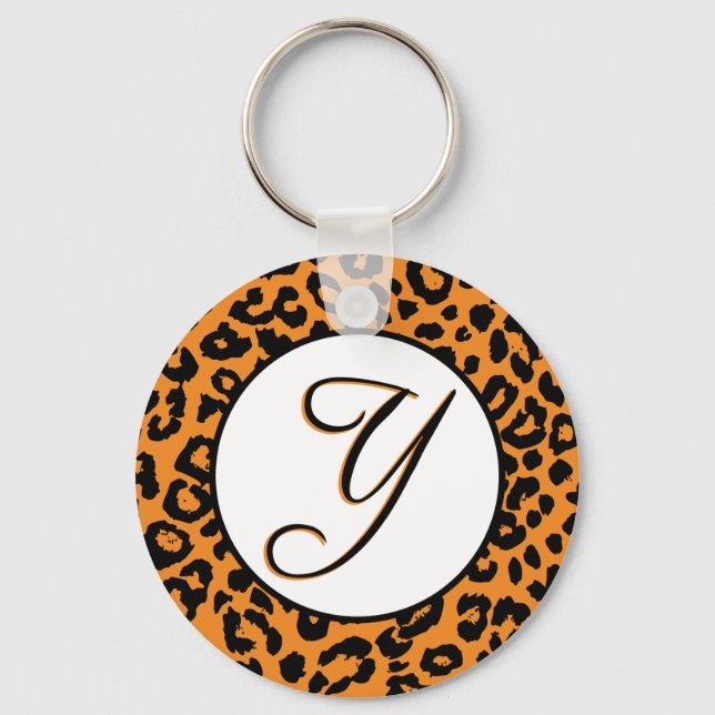 Orange Leopard Design with Y Keychain (Front)
