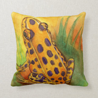 Orange Leopard Frog Throw Pillow