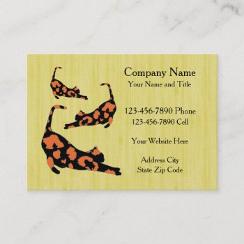 Orange Leopard Print Cat Business Cards by Cats_Eyes at Zazzle