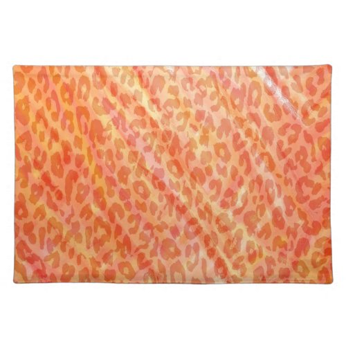 Orange Leopard Print Skin Cloth Placemat