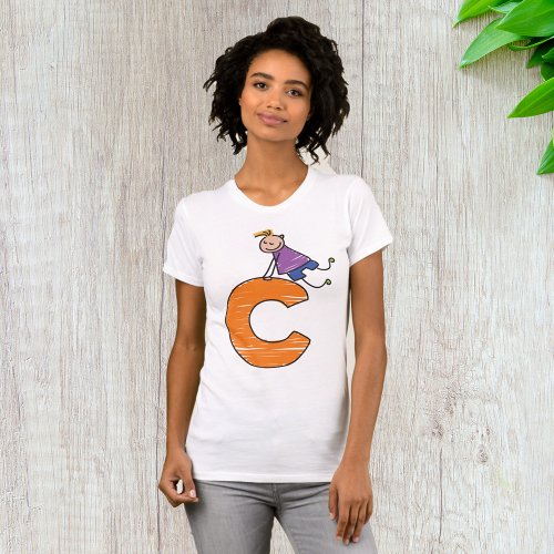Orange Letter C T_Shirt