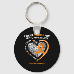 Orange Leukemia Awareness Faith Hope Love Christia Keychain