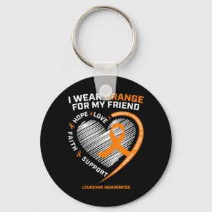 Orange Leukemia Awareness Friend Gifts Men Women Keychain