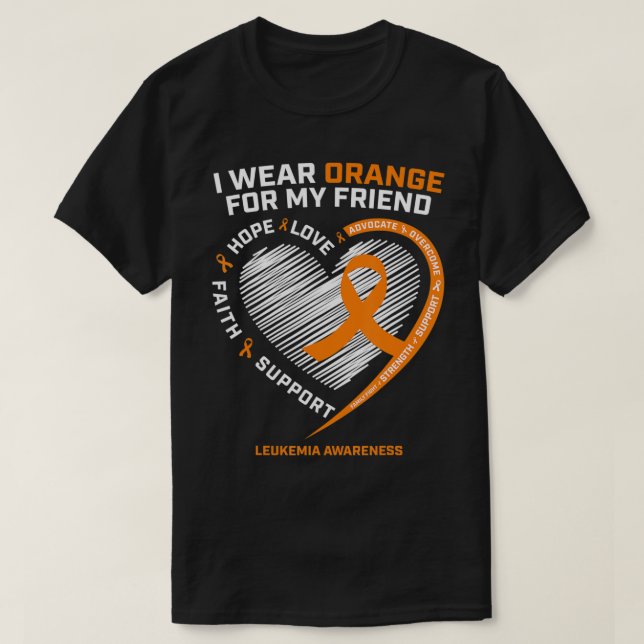 Orange Leukemia Awareness  Friend Gifts Men Women  T-Shirt (Design Front)