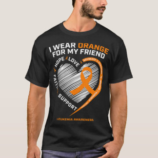 Orange Leukemia Awareness  Friend Gifts Men Women  T-Shirt