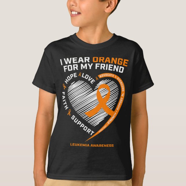 Orange Leukemia Awareness  Friend Gifts Men Women  T-Shirt (Front)