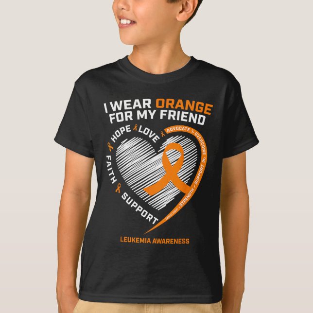 Orange Leukemia Awareness  Friend Gifts Men Women  T-Shirt (Front)