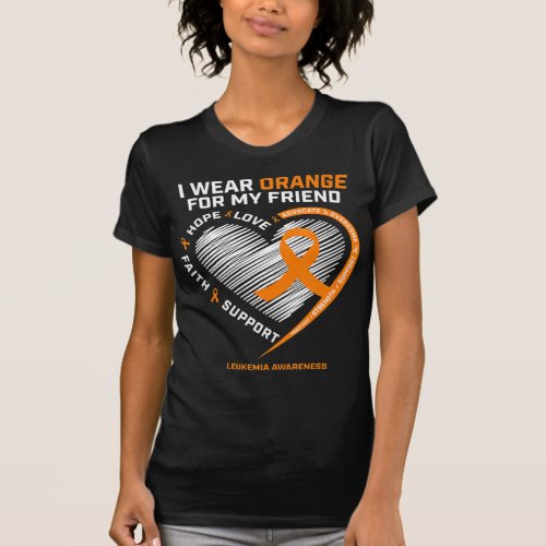 Orange Leukemia Awareness  Friend Gifts Men Women  T_Shirt
