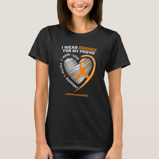 Orange Leukemia Awareness Friend Men Women Kids T-Shirt