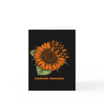 Orange Leukemia Awareness Sunflower Gift Warrior S Card