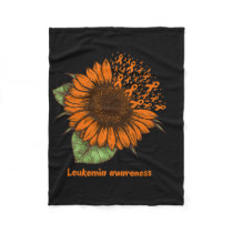 Orange Leukemia Awareness Sunflower Gift Warrior S Fleece Blanket