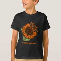 Orange Leukemia Awareness Sunflower Gift Warrior S T-Shirt