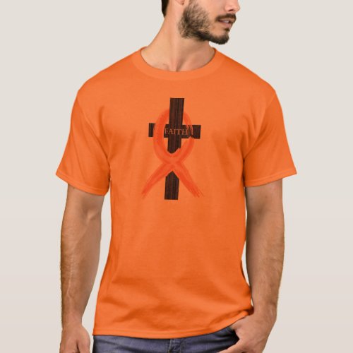 Orange Leukemia Survivors Cross of Faith T_Shirt