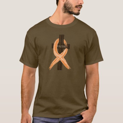 Orange Leukemia Survivors Cross of Faith T_Shirt