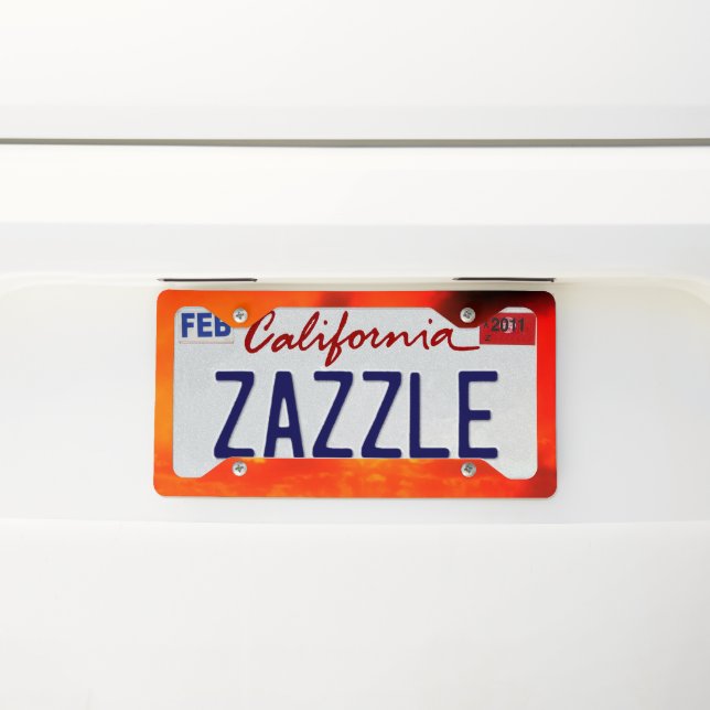 Orange License Plate Frame (On Car)