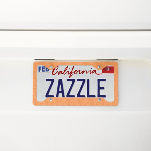 Orange License Plate Frame Zazzle
