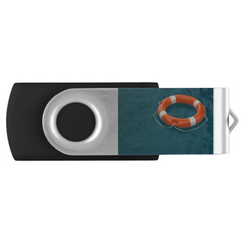 Orange lifebuoy ring flash drive