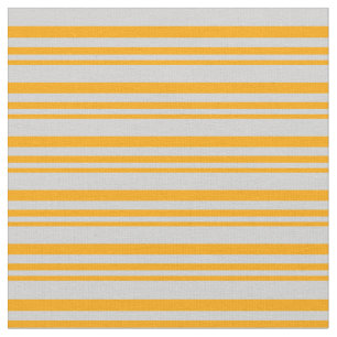 Orange & Light Grey Colored Lines/Stripes Pattern Fabric