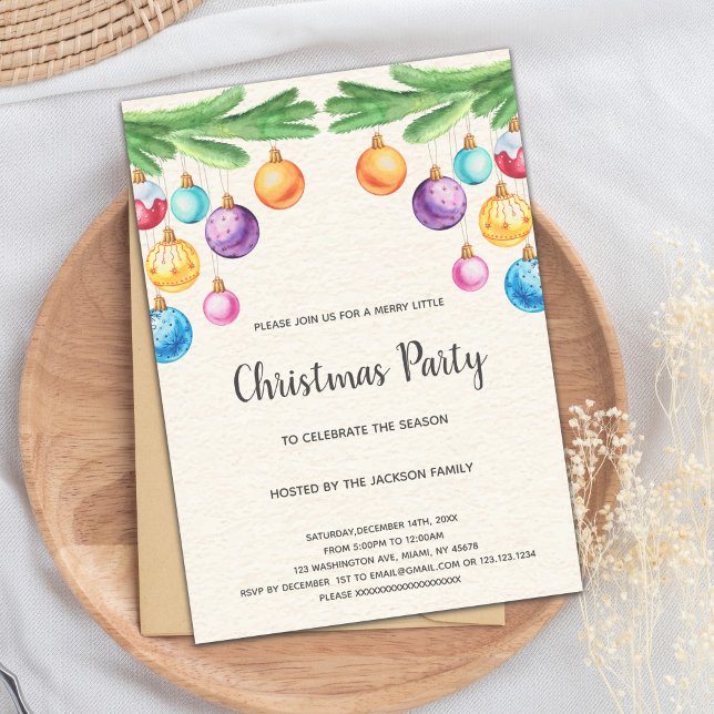 Orange Lights Christmas Invitation (Orange Light Christmas Invitations)