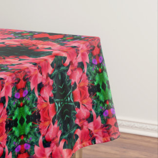 Orange Lilies Floral Abstract Pattern Tablecloth