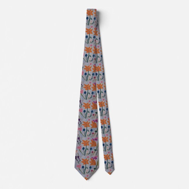 Orange Lilies Neck Tie (Front)