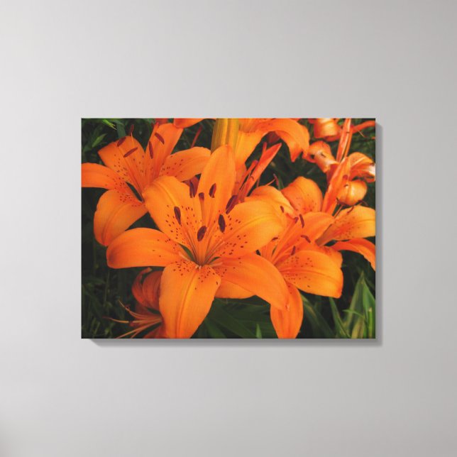 Orange Lilies Wrapped Canvas Print (Front)