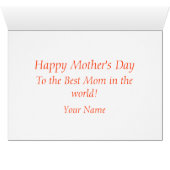Orange Lilly Mother's Day Card (Inside Horizontal (Bottom))
