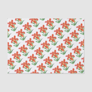 Orange Lily Botanical Illustration Tissue Paper