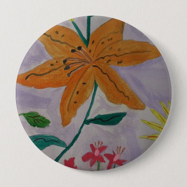 Orange Lily Button (Front)