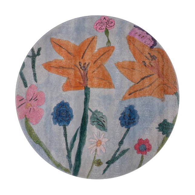 Orange Lily Chopping Board (Front)
