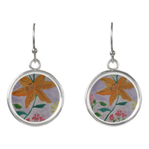 Orange Lily Earrings