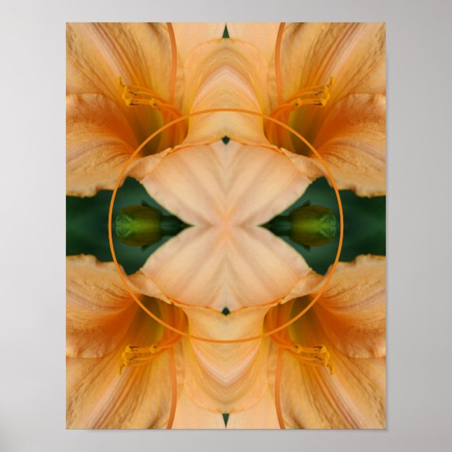 Orange Lily Flower Frame Create Your Own Photo Poster (Front)