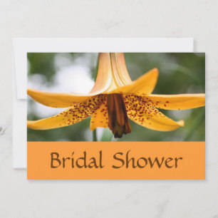 Orange Lily Flower Shower Invitation