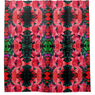 Orange Lily Flowers Nature Art Pattern    Shower Curtain
