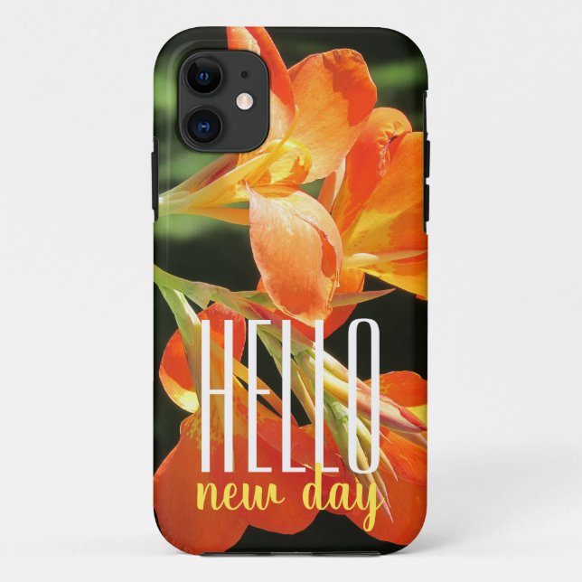 Orange Lily Hello New Day Case-Mate iPhone Case (Back)