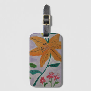 Orange Lily Luggage Tag