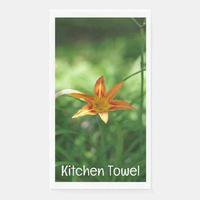 Orange Lily Meadow Towel (Front)