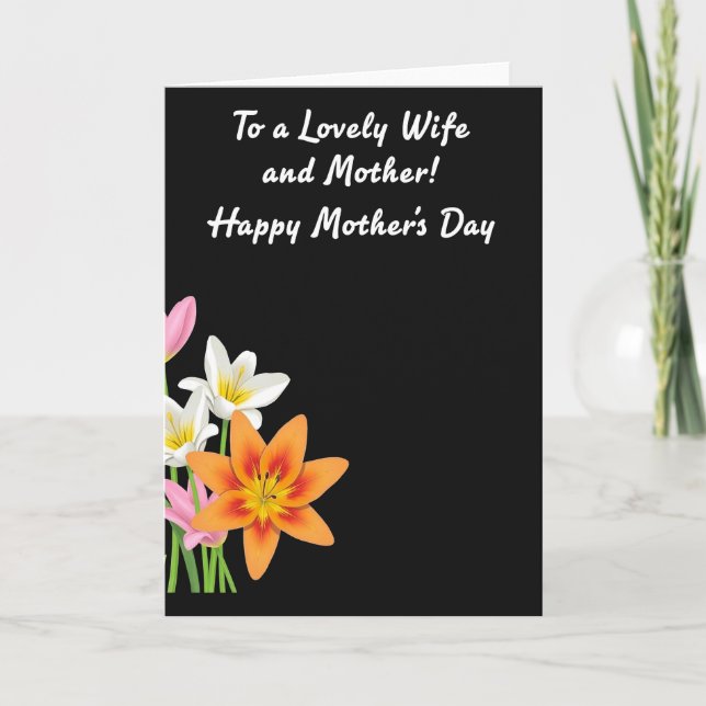 Orange Lily Mothers Day Card (Front)
