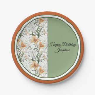 Orange Lily Party Paper Plates