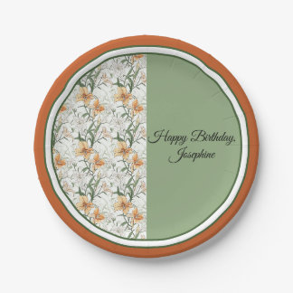 Orange Lily Party Paper Plates