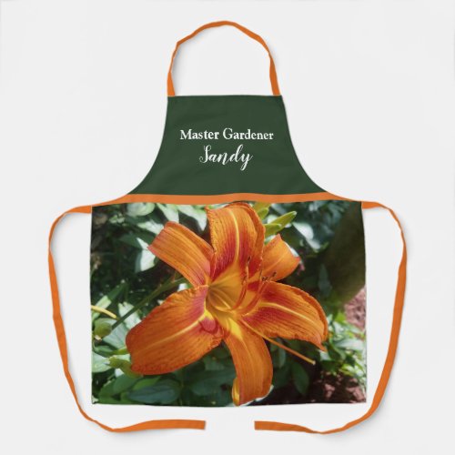 Orange Lily Photo Design Master Gardener  Apron