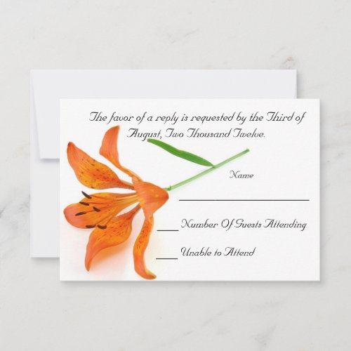 Orange Lily RSVP Card
