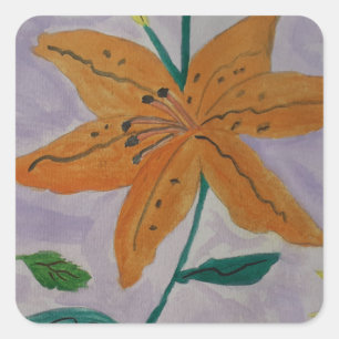 Orange Lily  Square Sticker