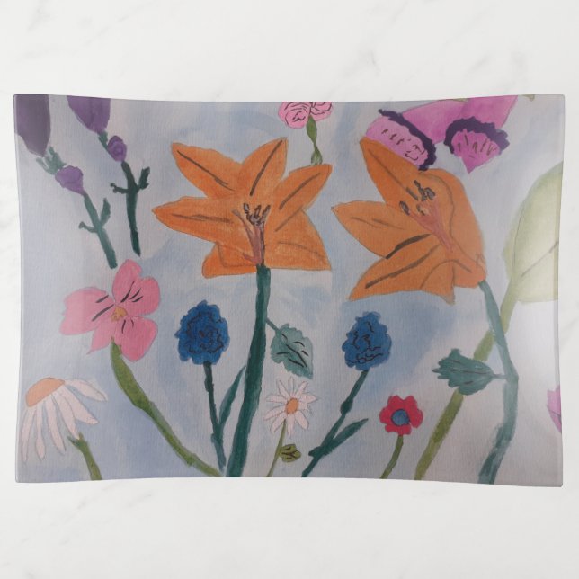 Orange Lily Trinket Tray (Front)
